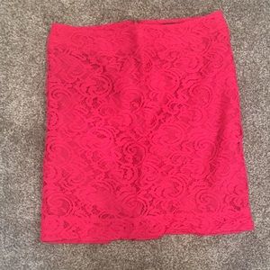 Lace overlay pencil skirt